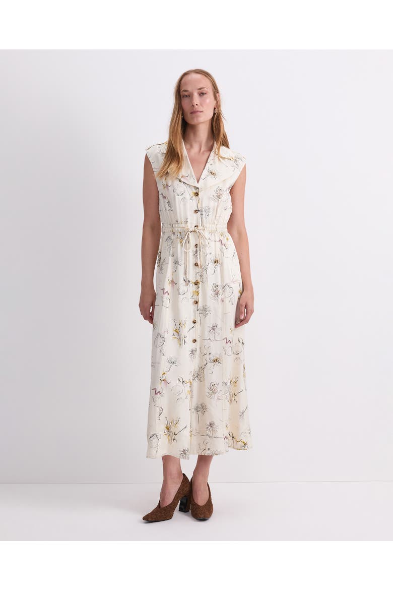 Yara Sleeveless Collard Maxi Dress, Alternate, color, Multi White
