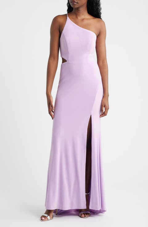 One-Shoulder Side Cutout Gown