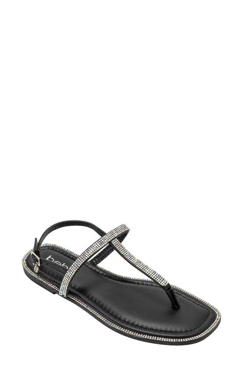 Rhinestone T-Strap Sandal (Women)