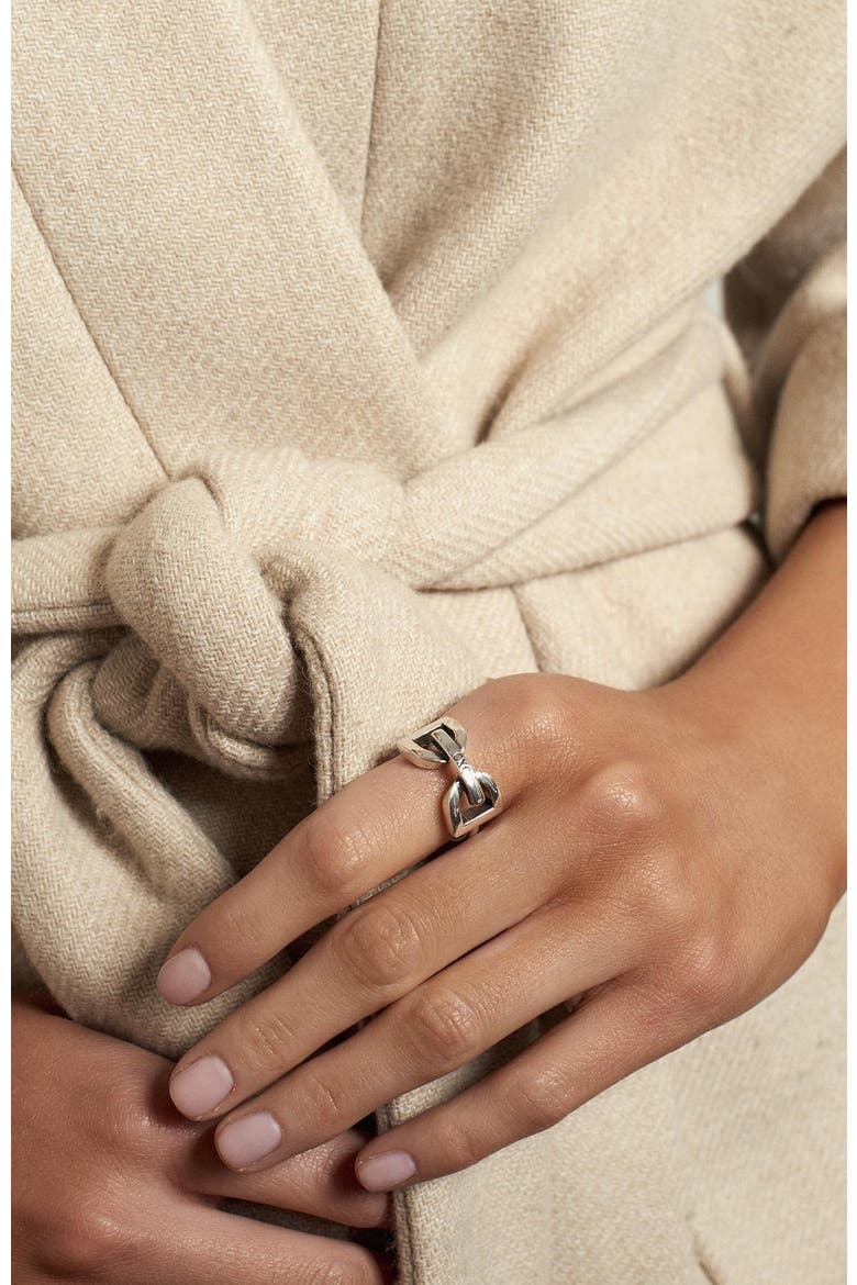 DC Stirrup Ring, Alternate, color, Silver