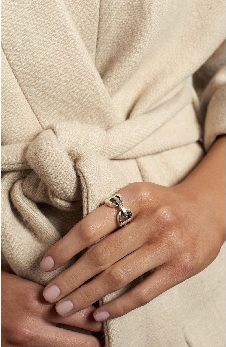 CXC DC Stirrup Ring, Alternate, color, Silver