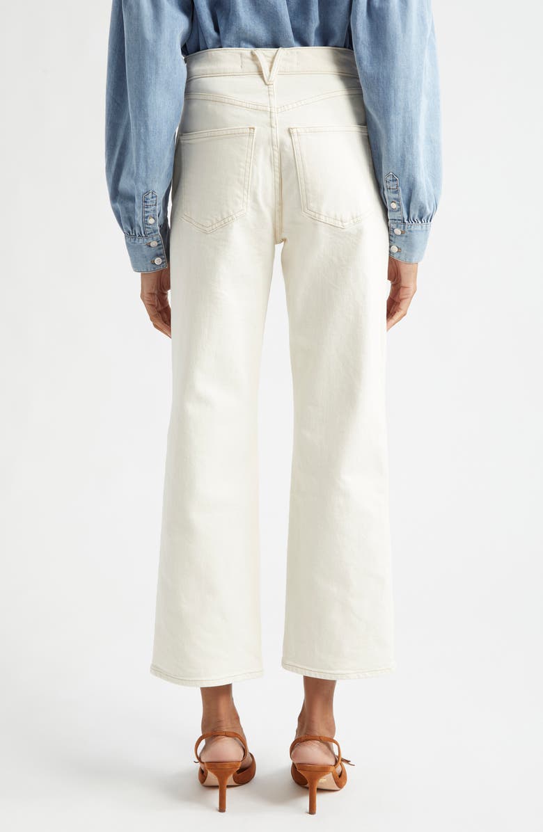 Veronica Beard Dylan High Waist Ankle Relaxed Straight Leg Jeans, Alternate, color, Ecru