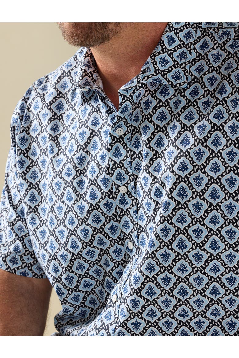 Big & Tall Abstract Print Sport Shirt, Alternate, color, BLUE