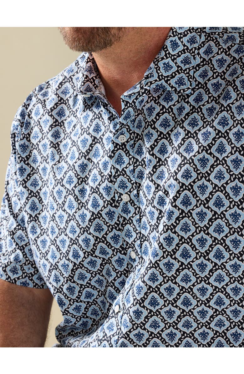 Synrgy by DXL Big & Tall Abstract Print Sport Shirt, Alternate, color, Blue