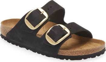 Arizona Hammered Big Buckle Slide Sandal