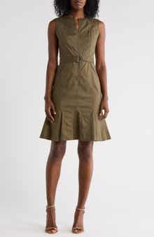 Calvin Klein Belted A-Line Dress