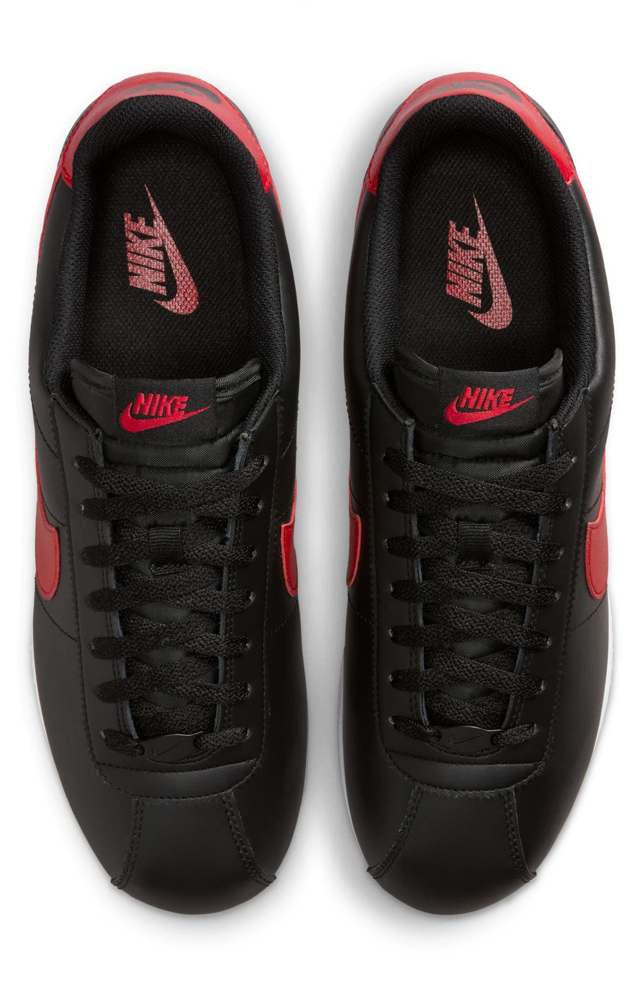 Nike Cortez Sneaker, Alternate, color, Black/ Gym Red