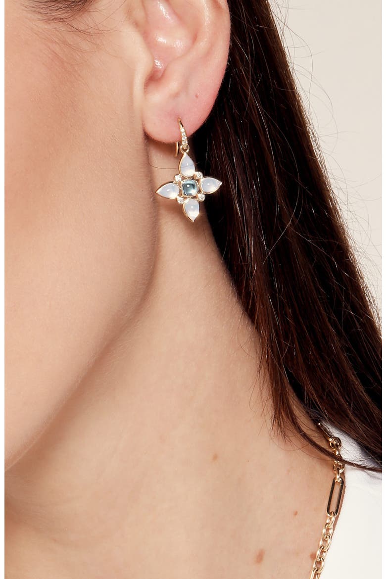 Bloom Mini Elara Earrings, Alternate, color, Blue Moon