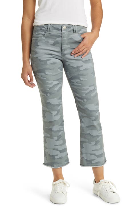 'Ab'Solution Camouflage High Waist Jeans (Dusty Slate) (Regular & Petite)