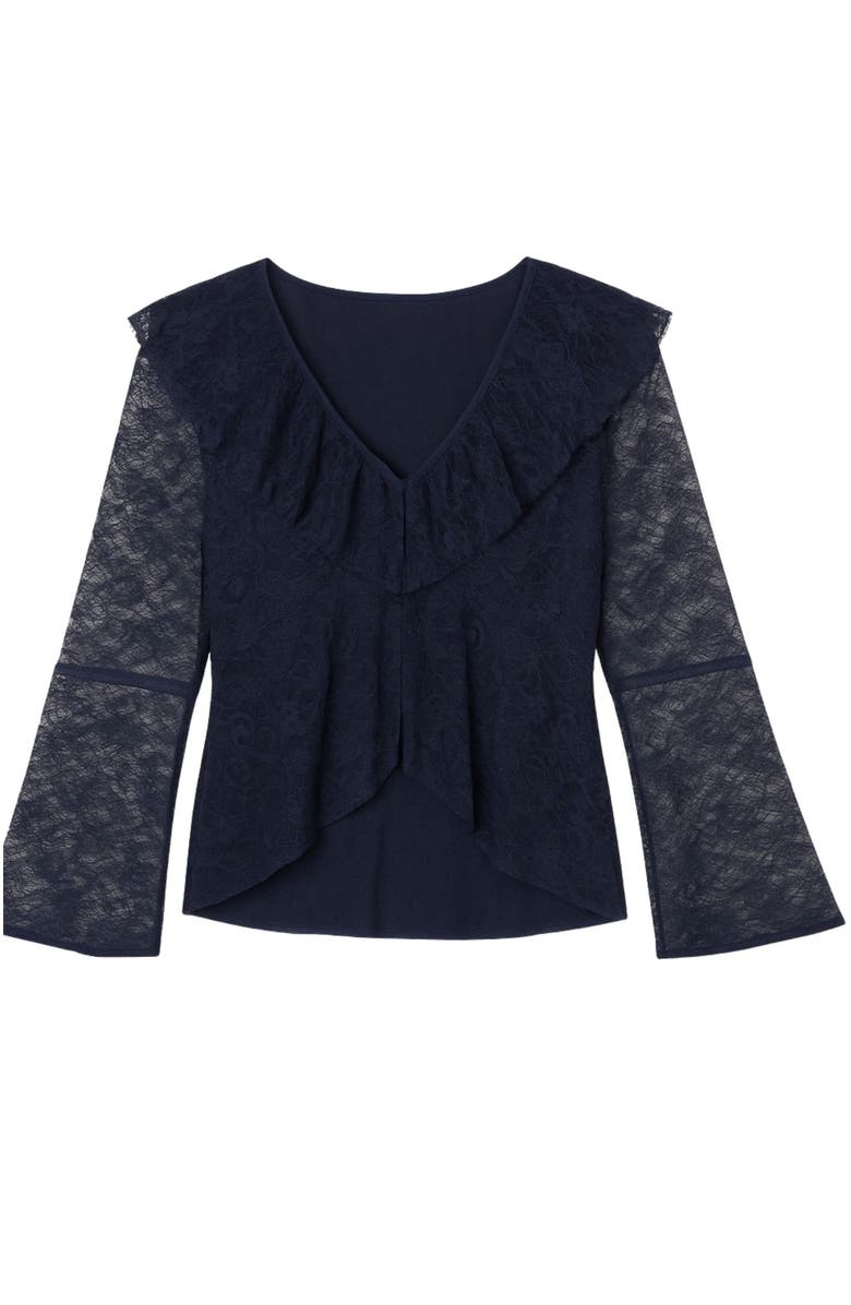 Rebecca Taylor Skye Lace Top, Alternate, color, Maritime Blue