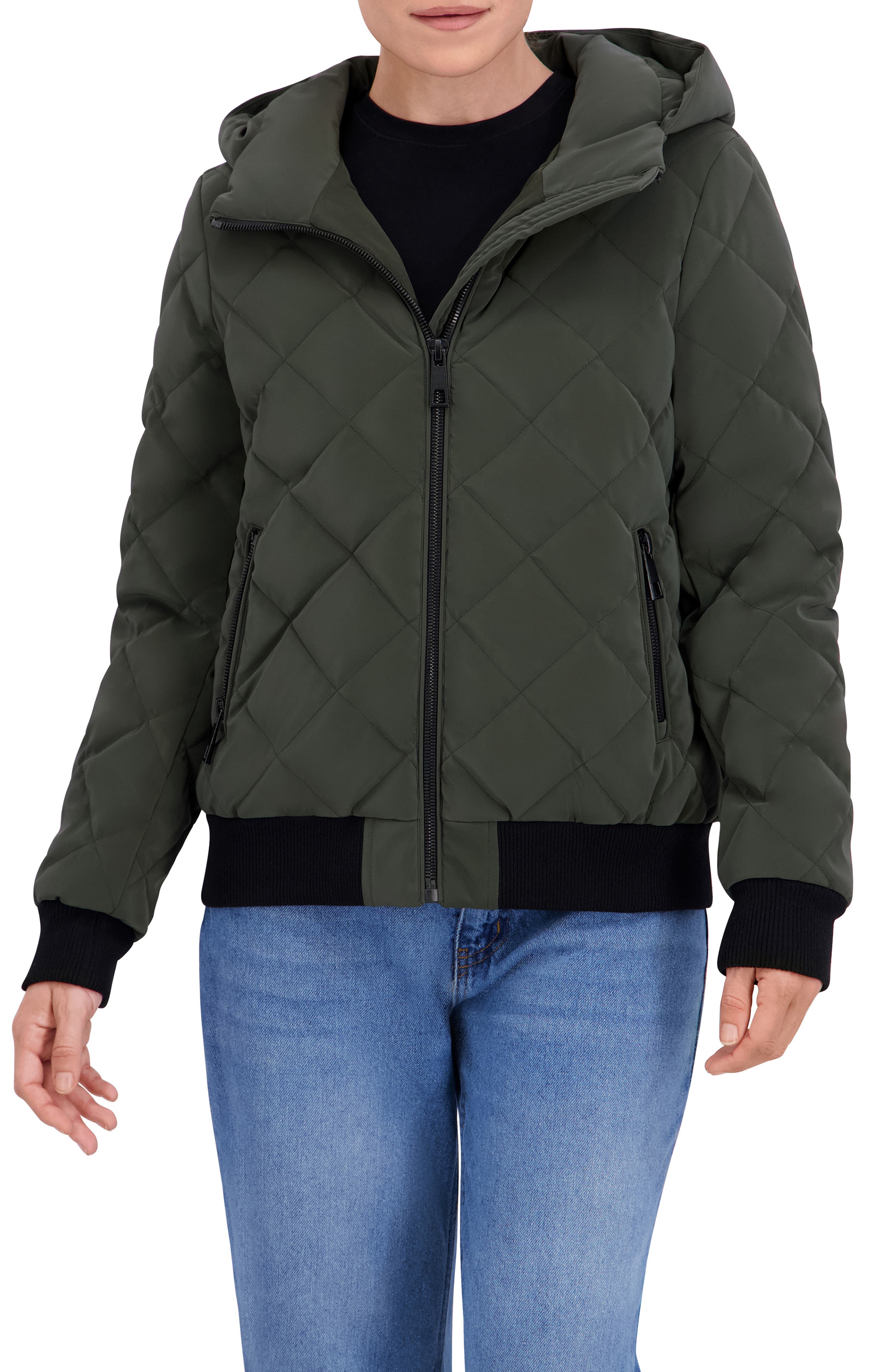 Ookie & Lala Quilted Hooded Bomber Jacket