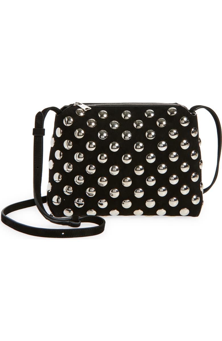 Khaite Lina Studed Suede Crossbody Bag, Main, color,