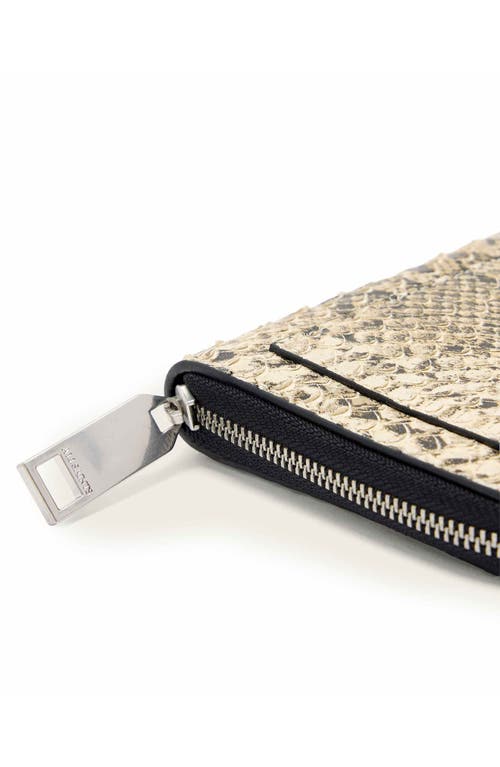 Allsaints Lena Hex Leather Zip Wallet In Gray