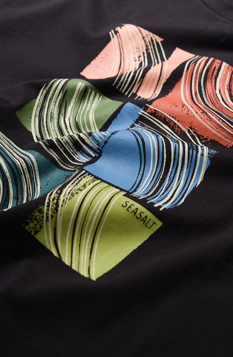 Seasalt Cornwall Midwatch Organic Cotton Graphic T-Shirt, Alternate, color, Collage Wave Onyx