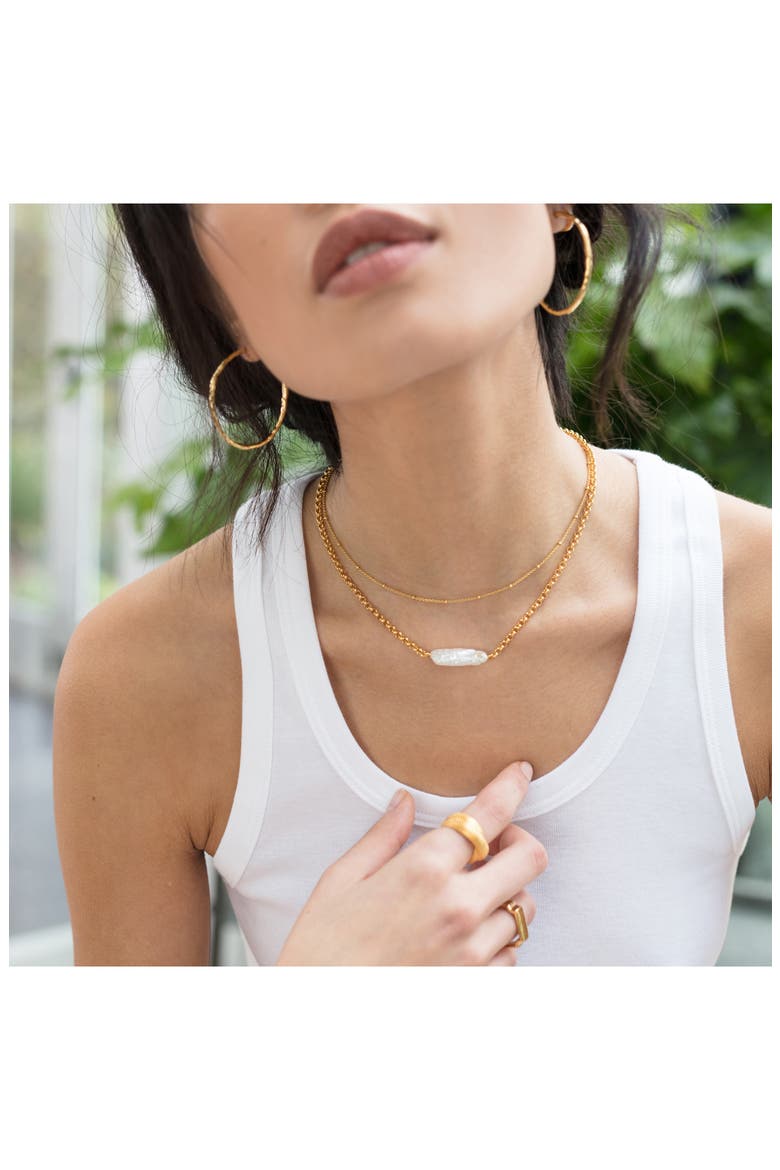 Nura Biwa Pearl Charm Necklace, Alternate, color, YELLOW GOLD