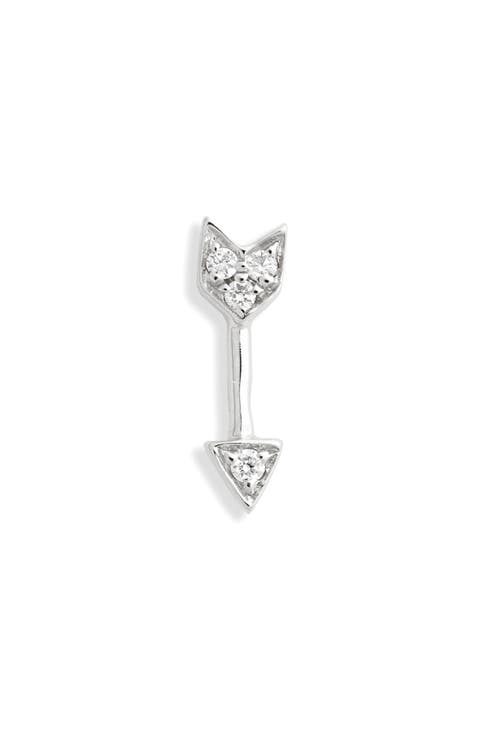 Diamond Arrow Single Stud Earring