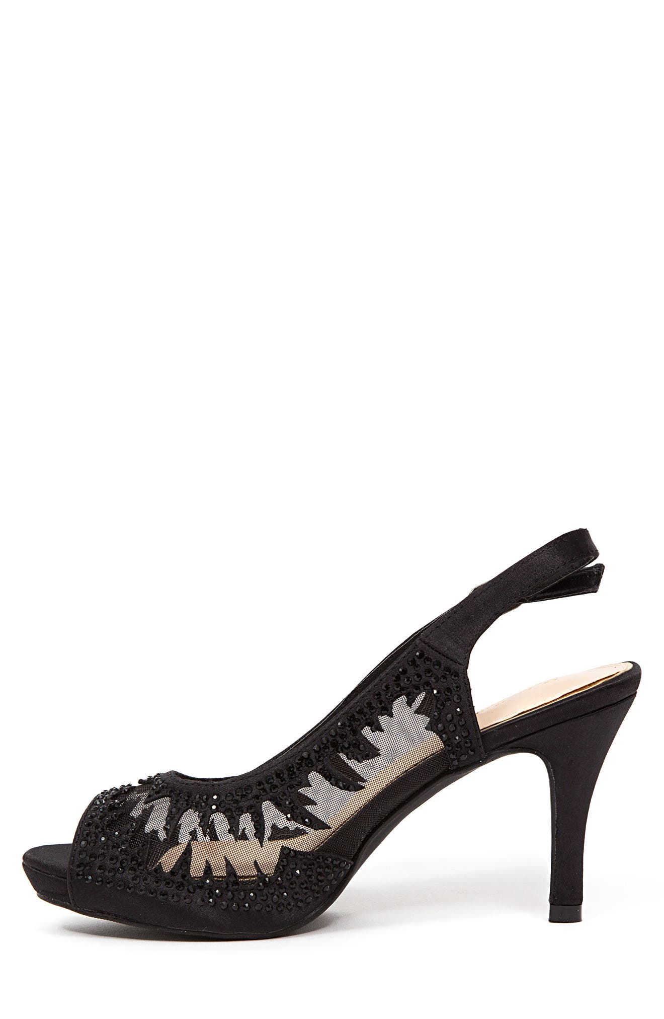 LADY COUTURE Dream Peep Toe Slingback Pump, Alternate, color, Black