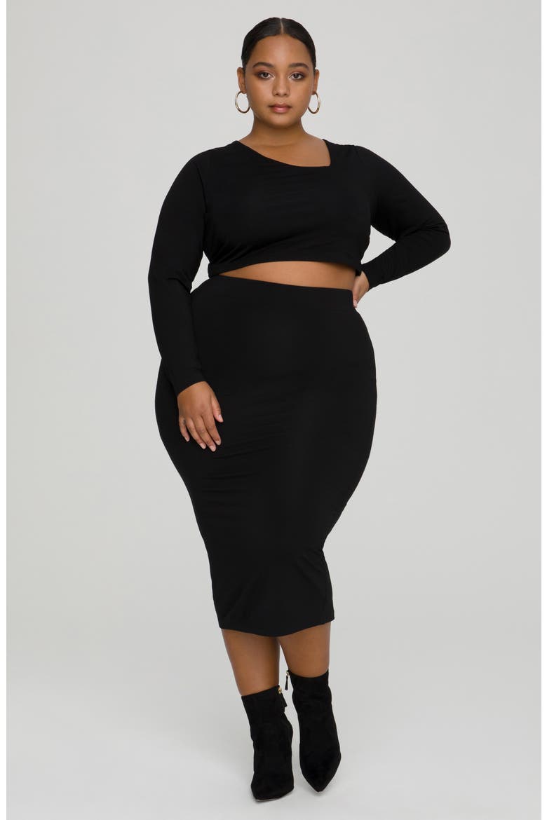 Knit Midi Skirt, Alternate, color, BLACK001