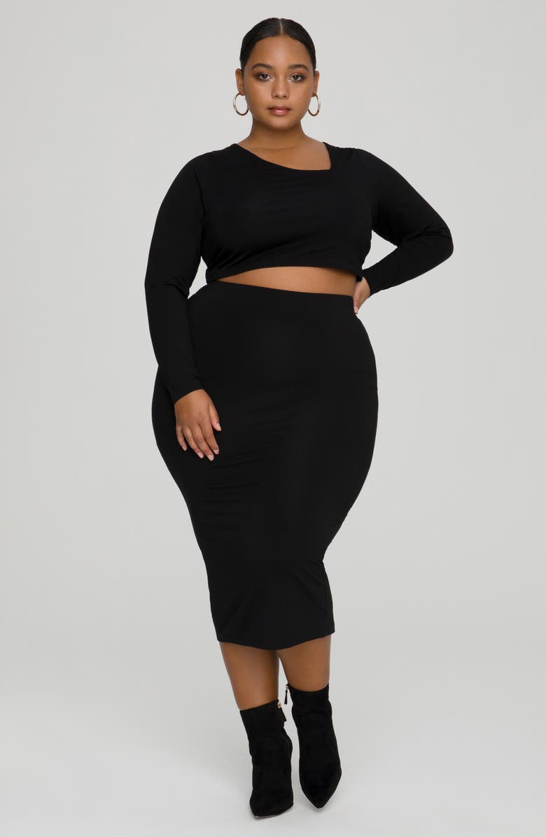 Good American Knit Midi Skirt, Alternate, color,