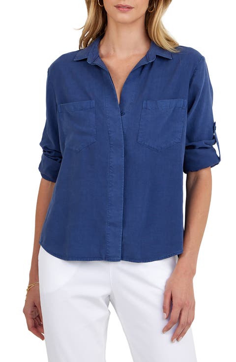 Split Back Button-Up Shirt