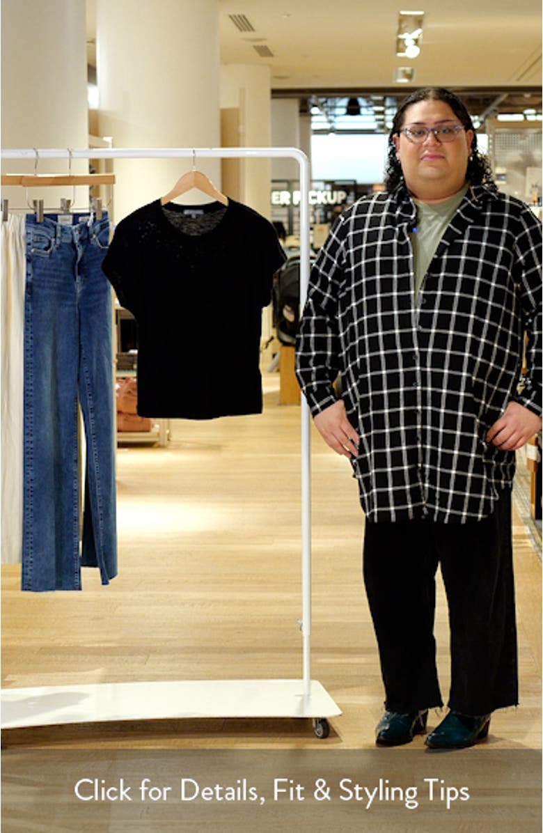 Embroidered Eyelet Cap Sleeve T-Shirt, sales video thumbnail