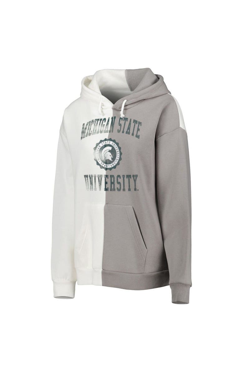 GAMEDAY COUTURE Women's Gameday Couture Gray/White Michigan State Spartans Split Pullover Hoodie, Alternate, color, 