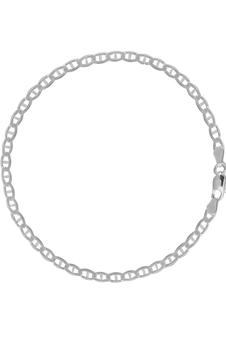 Sterling Silver Link Anklet, Main, color, Silver