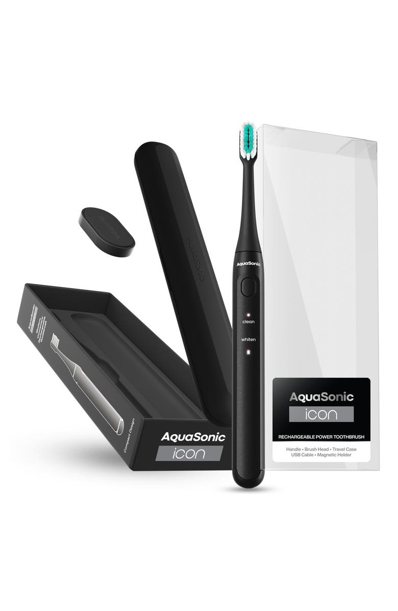 AQUASONIC Icon Rechargeable Power Toothbrush, Alternate, color, Black