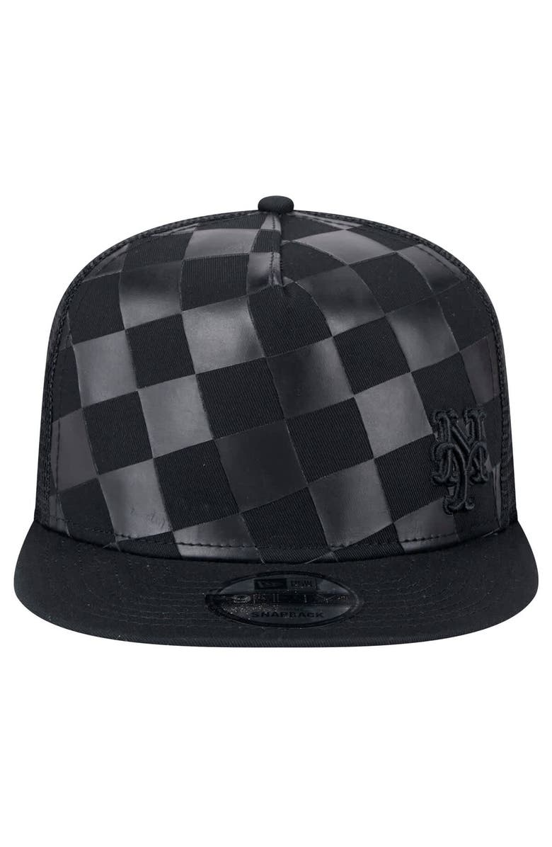 New Era Men's New Era Black New York Mets Score Check 9FIFTY A-Frame Trucker Snapback Hat, Alternate, color, 