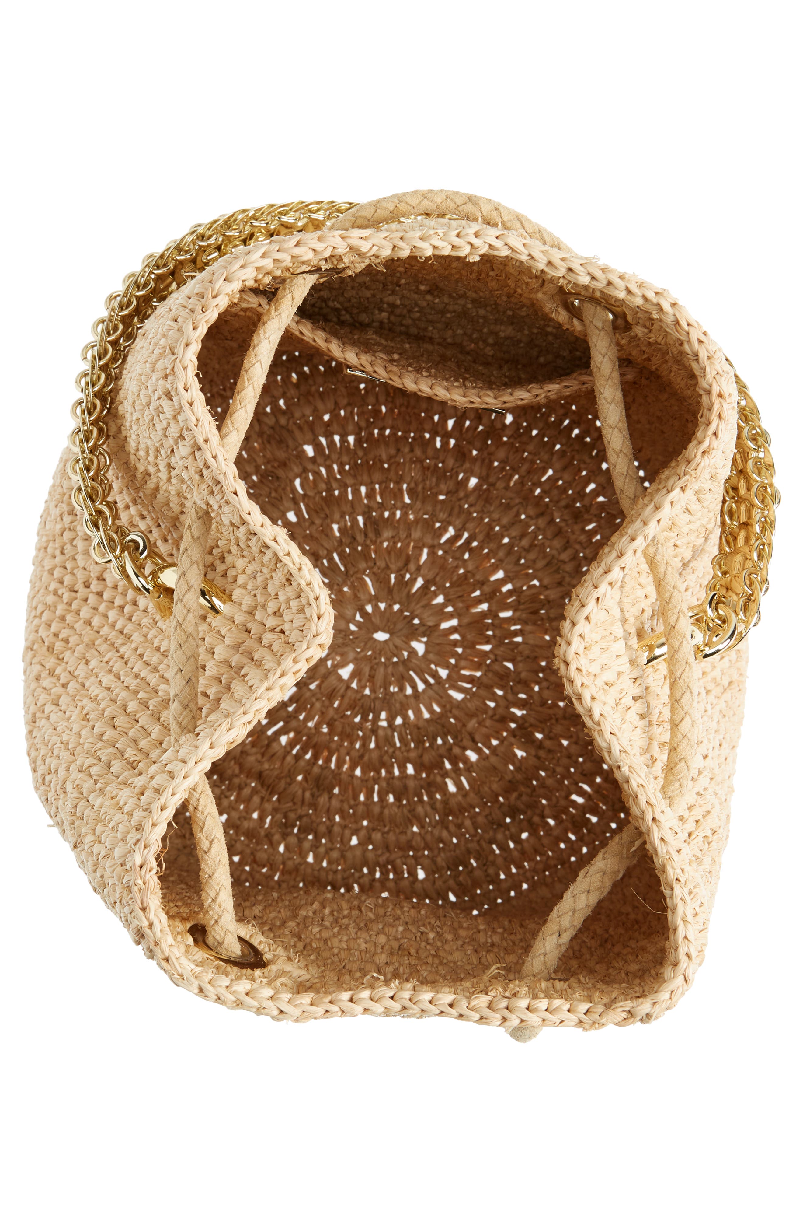 Rabanne Raffia Bucket Bag, Alternate, color, 