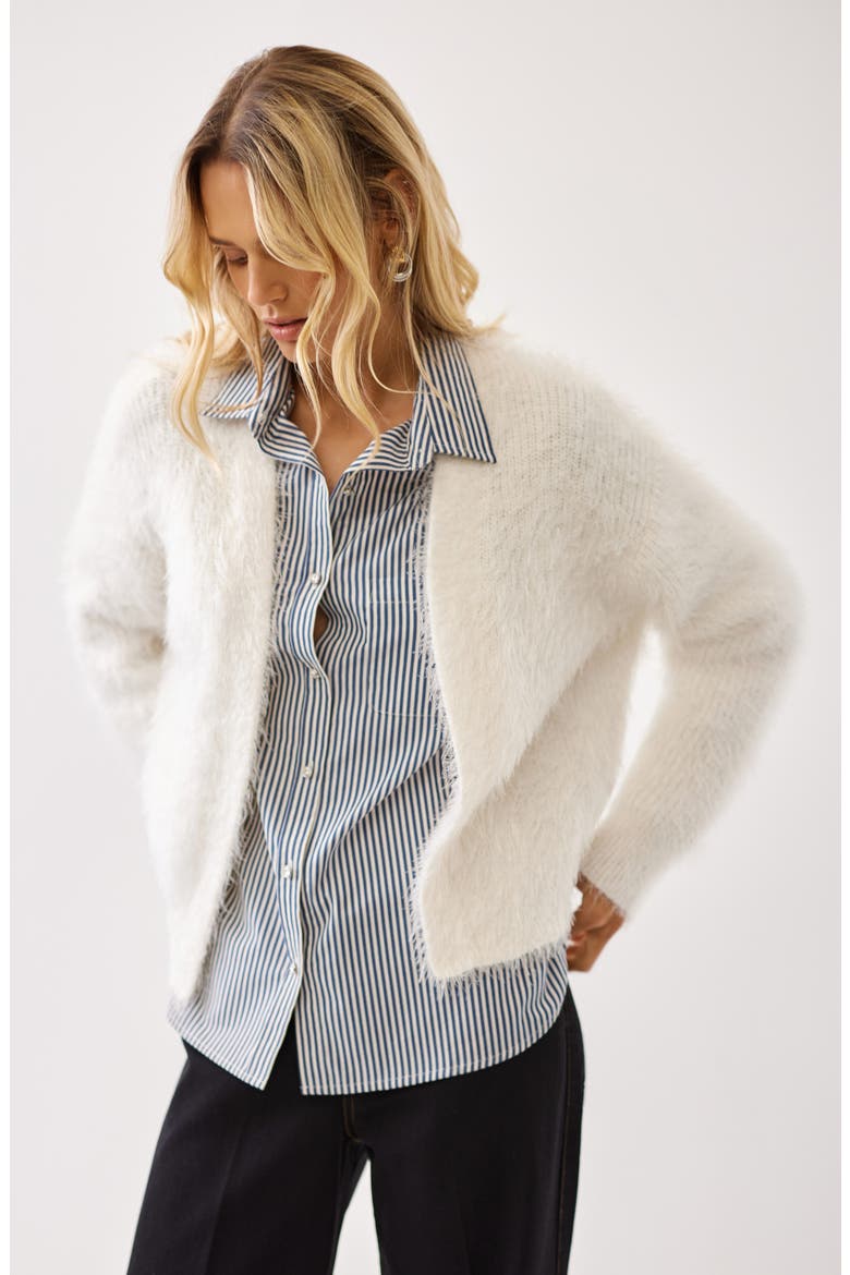Open Front Fuzzy Knit Cardigan, Alternate, color, CREAM