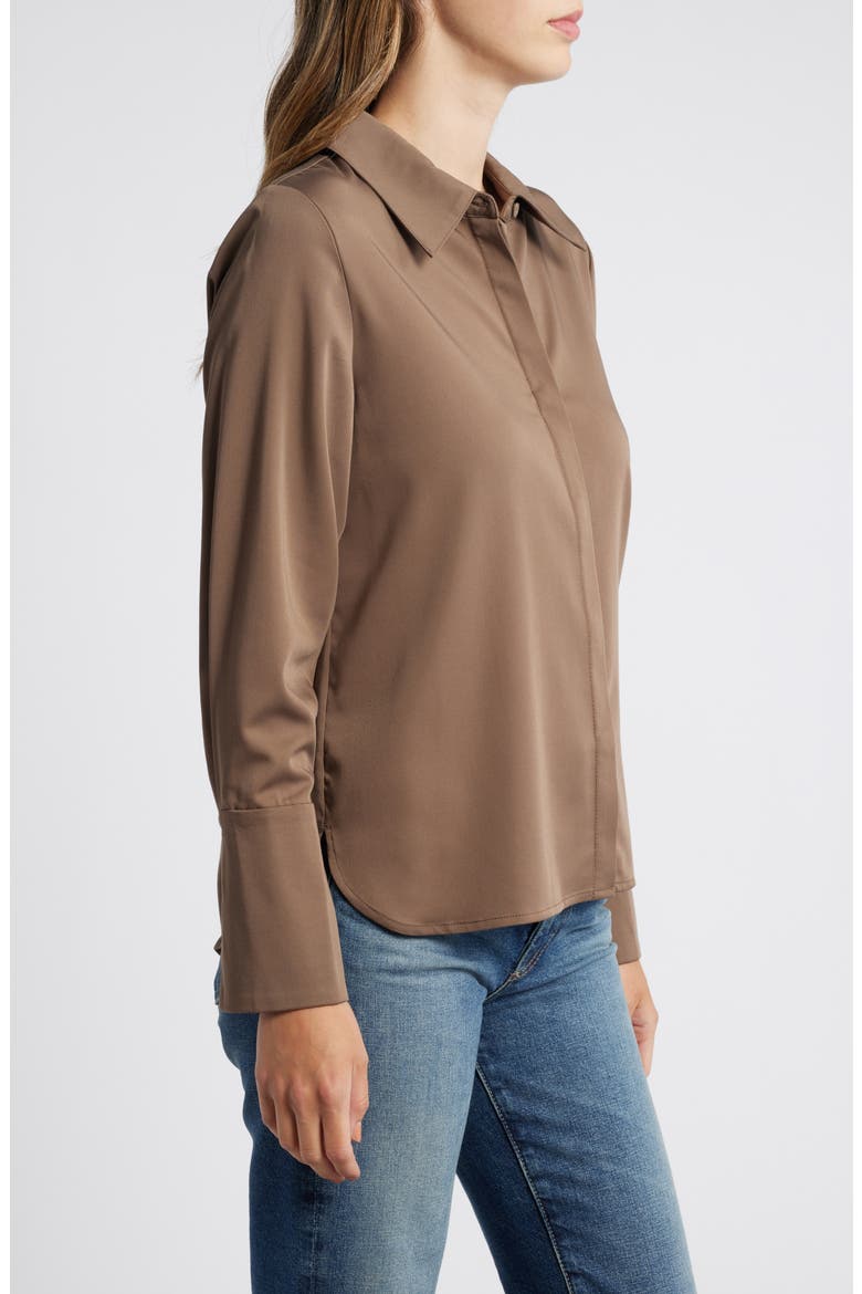 Flare Cuff Button-Up Shirt, Alternate, color, GINGER SNAP