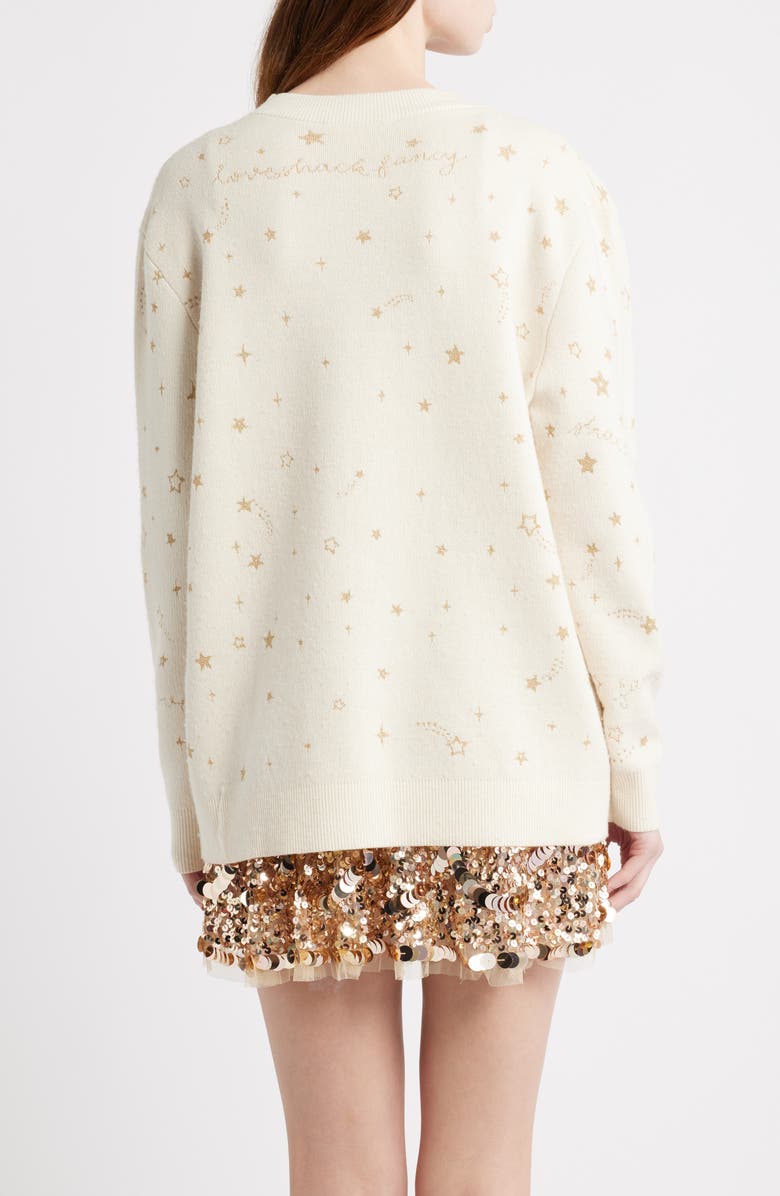 LoveShackFancy Mar Shimmer Cardigan, Alternate, color, Golden Star