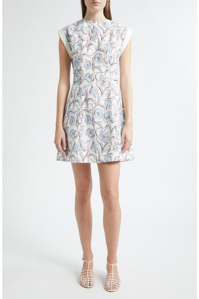 Floral Minidress, Main, color, SKY BLUE MULTI
