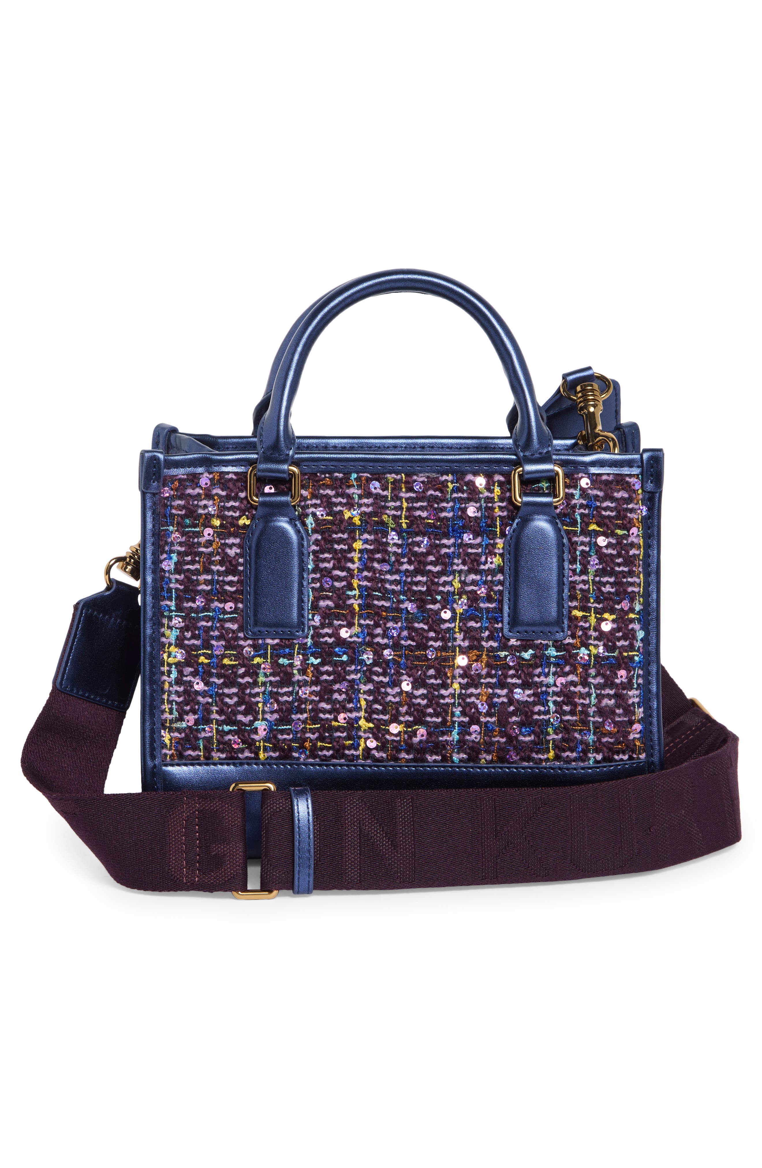 Small Chiswick Tweed Tote, Alternate, color, PURPLE