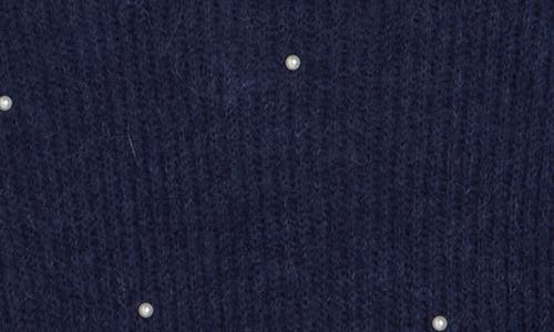 Vineyard Vines Bow Embellished Alpaca Blend Crewneck Sweater In Blue