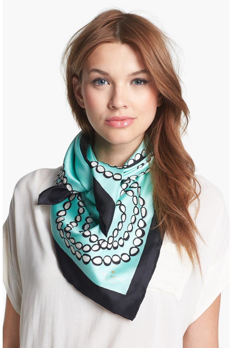 'trompe l'oeil' silk scarf, Main, color, SEA GLASS
