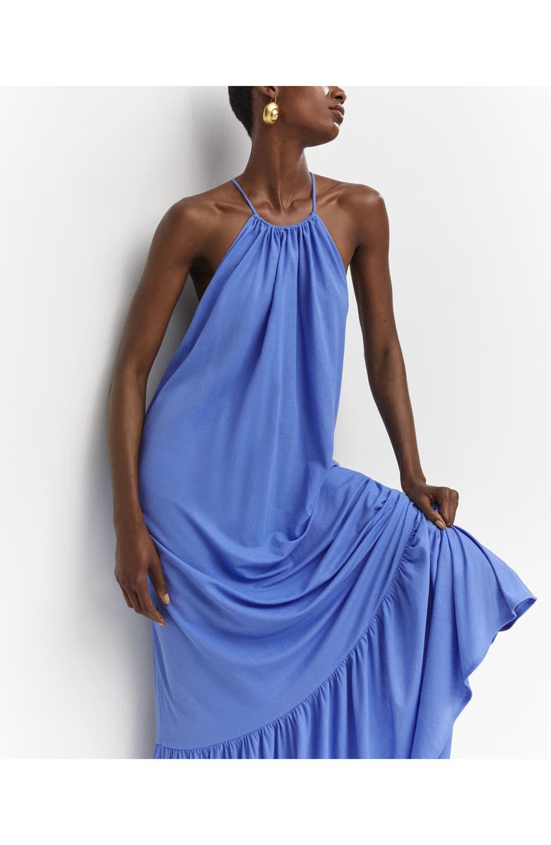 MANGO Cross Back Strap Maxi Dress, Alternate, color, 