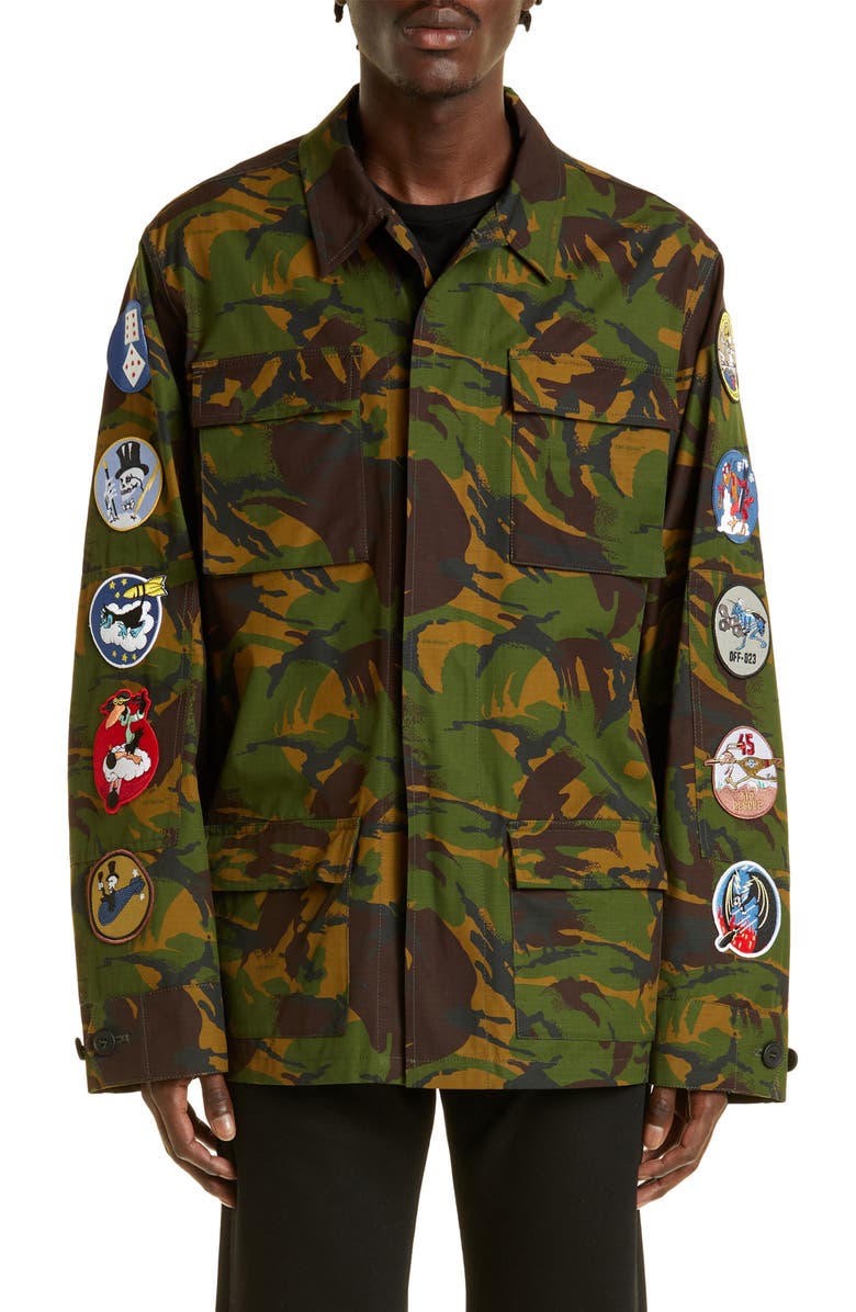 Off-White Men's Camo Patch Field Jacket, Main, color,