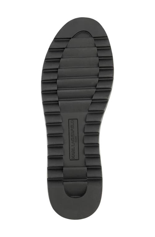 Karl Lagerfeld Leather Low Top Sneaker In Black