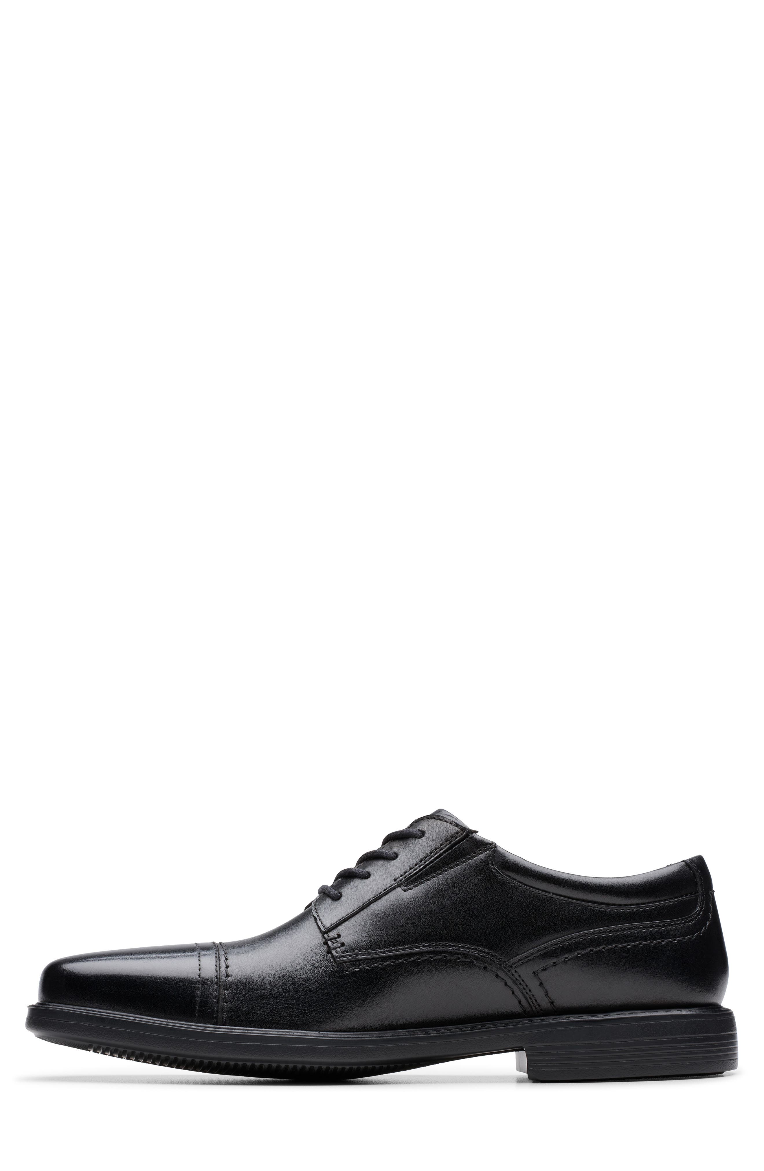 Clarks<sup>®</sup> Dresslite Cap Toe Derby, Alternate, color, Black Leather