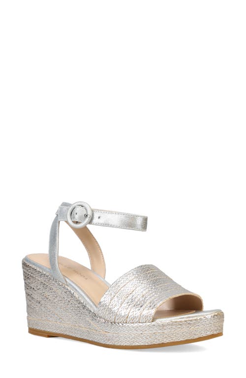 Pelle Moda Wilder Espadrille Wedge Sandal In Silver