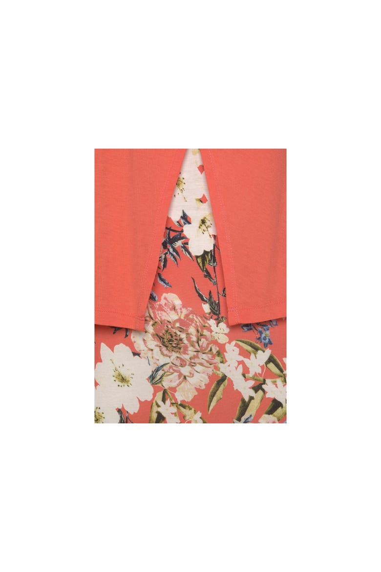 Women's Layered Look Maxi Dress, Alternate, color, Coral-Patterned