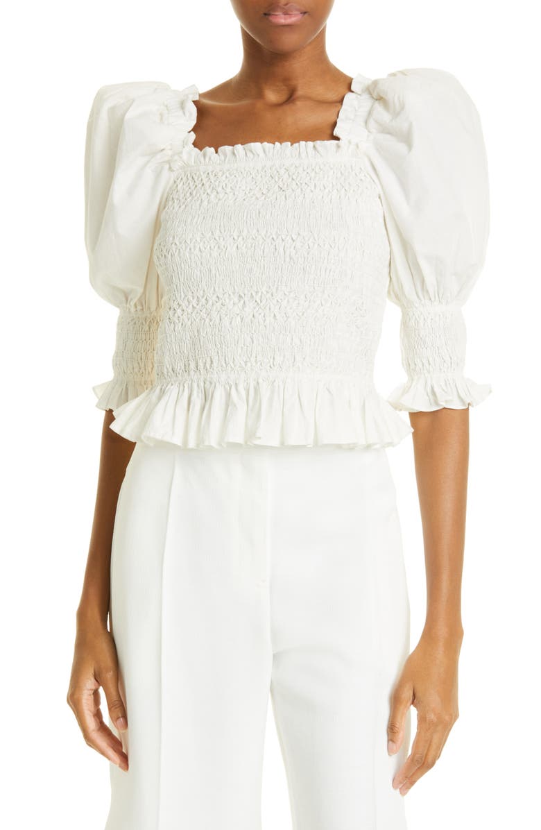 Sea Simona Puff Sleeve Smocked Top, Main, color,