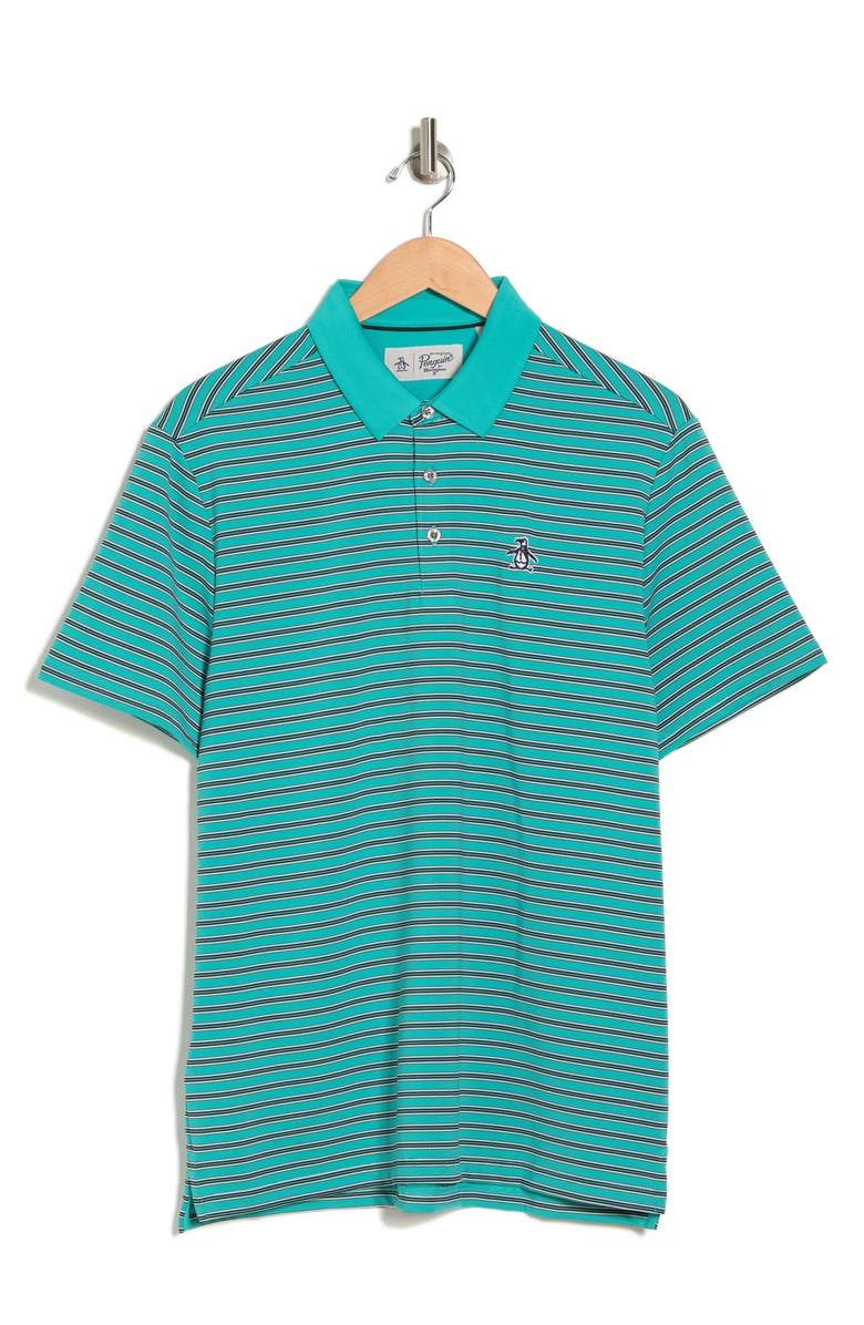 Original Penguin Yarn Dye Stripe Heritage Polo, Alternate, color, Baltic