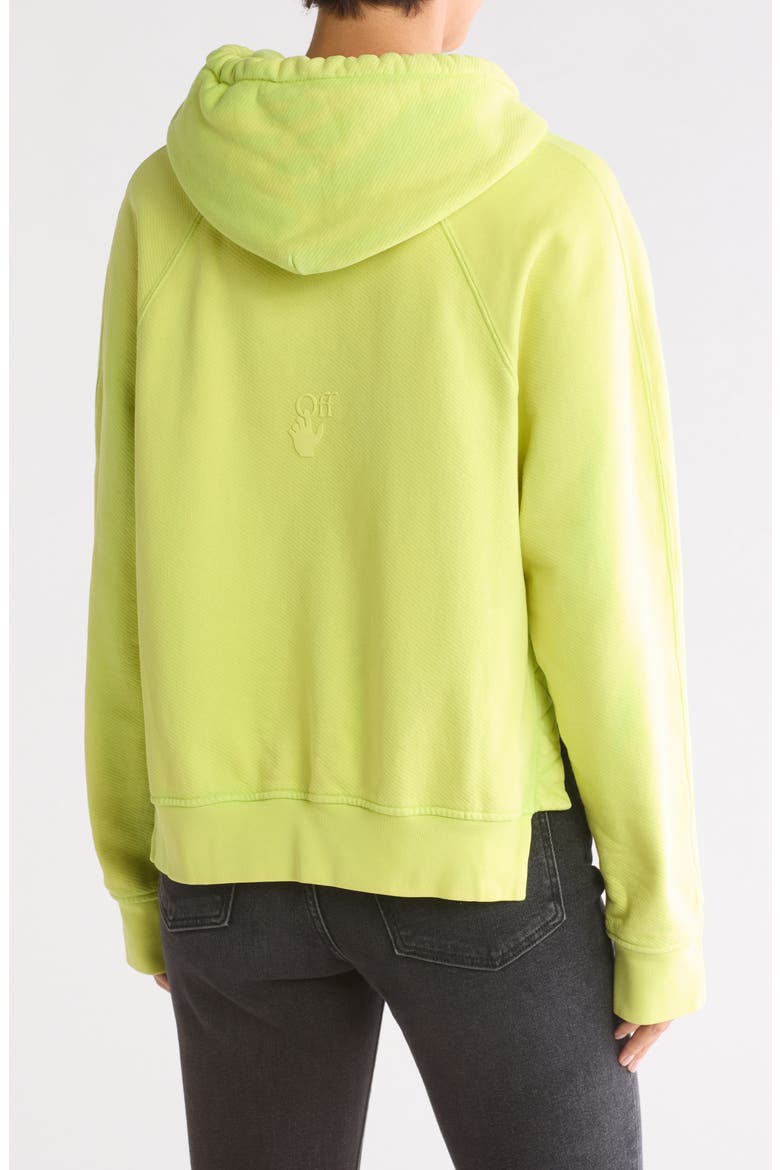 Laundry Logo Graphic Crop Split Hoodie, Alternate, color, GREEN