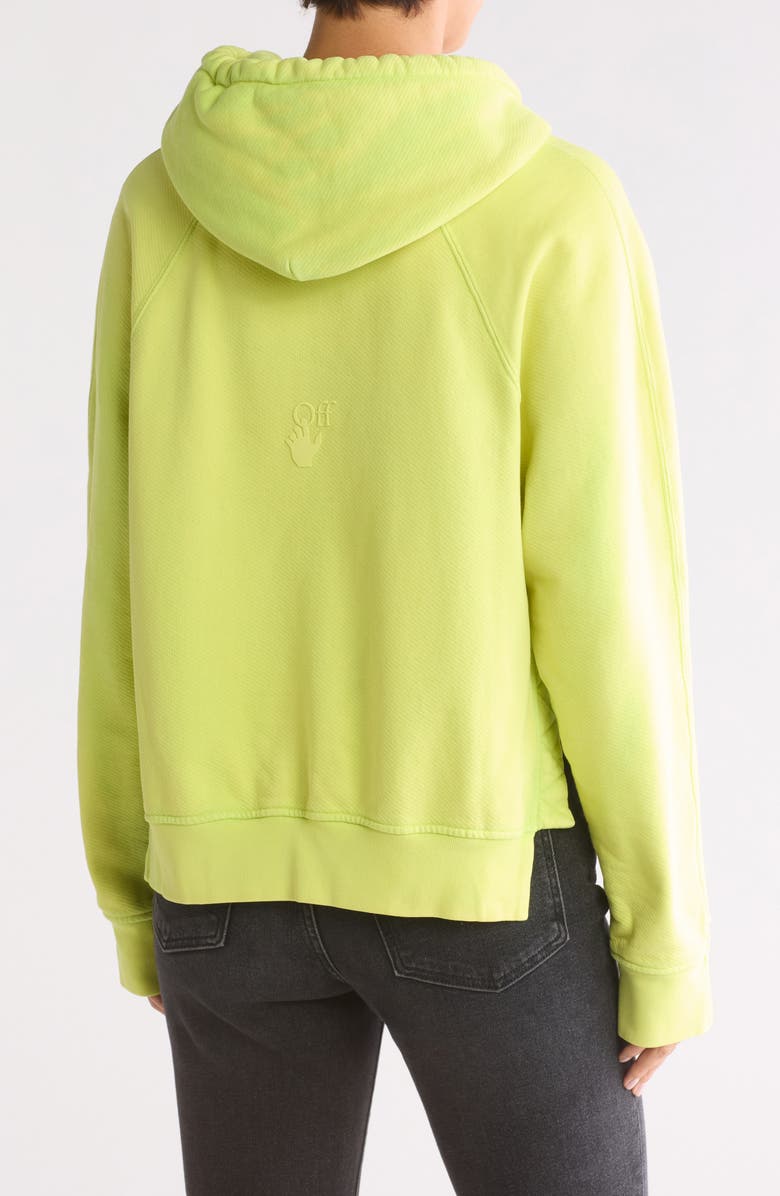 Off-White Laundry Logo Graphic Crop Split Hoodie, Alternate, color, 