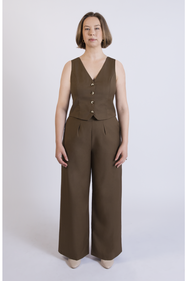 The Wool Wide Leg Pant For Full Hips And Thighs, Alternate, color, Cocoa
