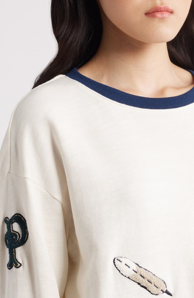 Pendleton Explorer Appliqué Cotton Sweatshirt, Alternate, color, Antique White