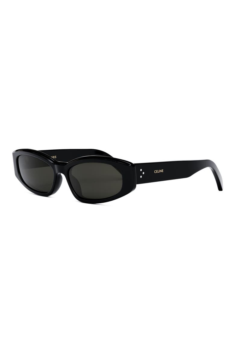 Bold 58mm Rectangular Sunglasses, Alternate, color, BLACK